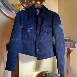 Vince Camuto Button-Up Crop Front Pocket Jacket